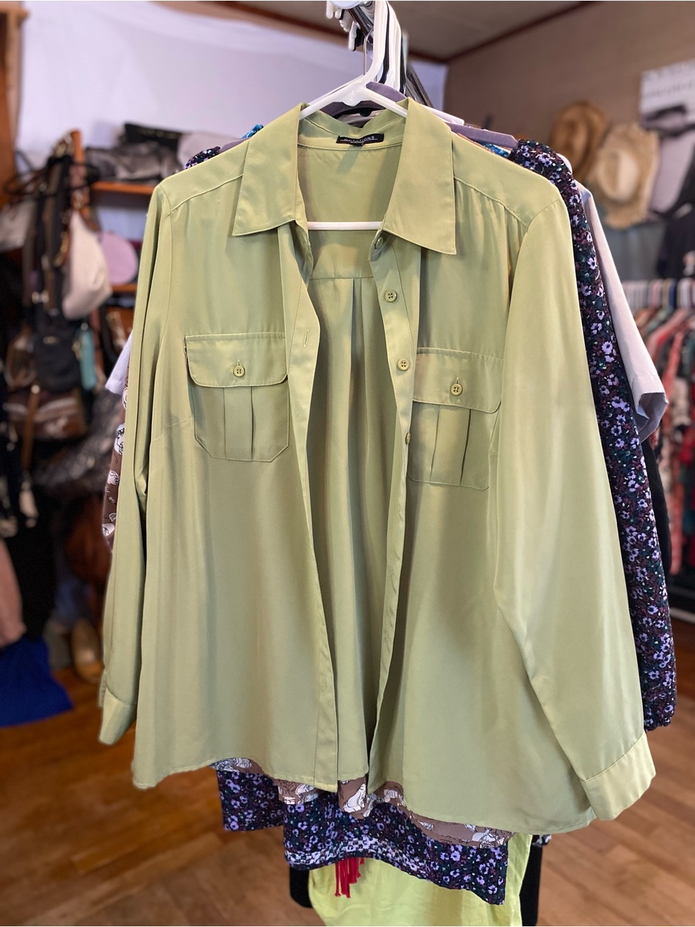 Notations Light Green Button Down Shirt
